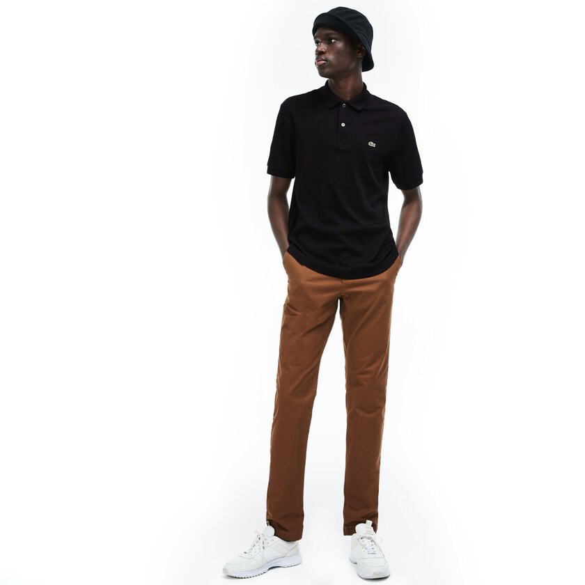 Men's Lacoste Black Polo Shirts Regular Fit Soft Cotton LL3-91959P9