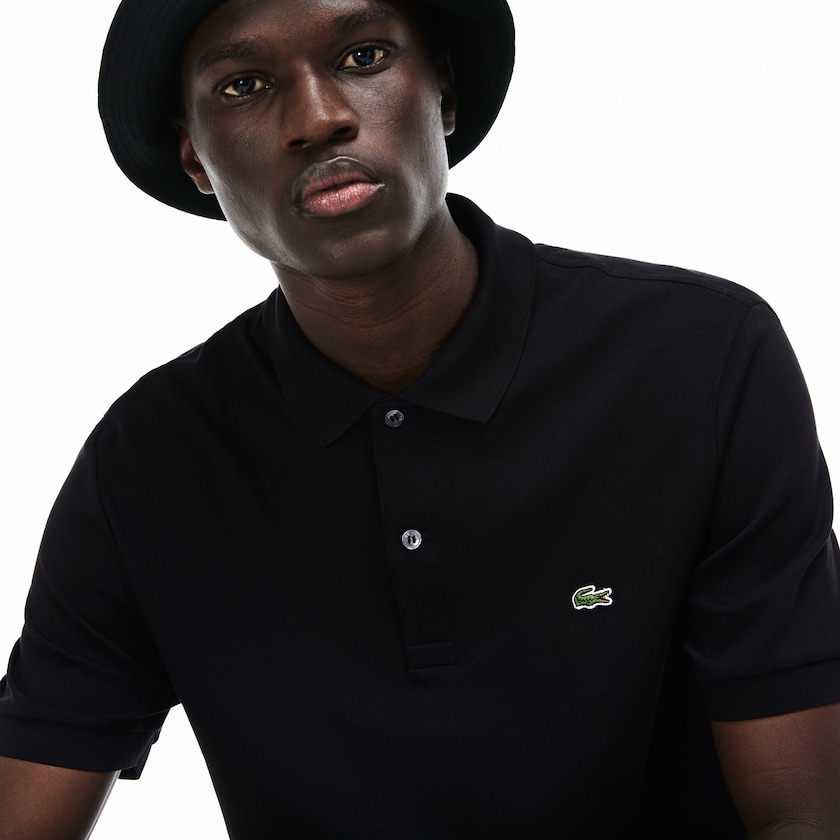 Men's Lacoste Black Polo Shirts Regular Fit Soft Cotton LL3-91959P9