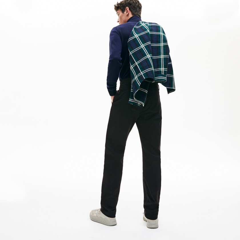 Men's Lacoste Black Chinos Regular Fit Stretch Cotton ZS3-82338W7