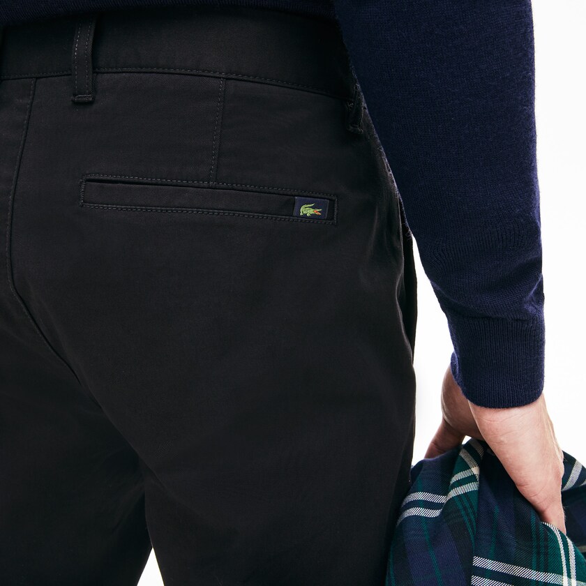 Men's Lacoste Black Chinos Regular Fit Stretch Cotton ZS3-82338W7