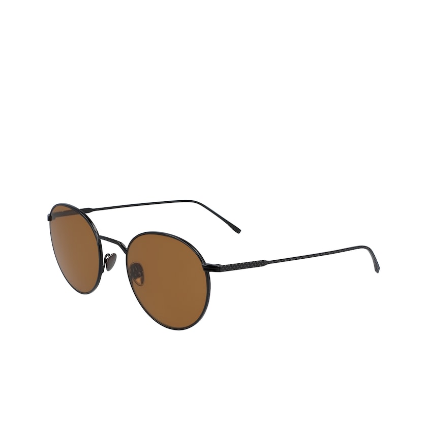 Men's Lacoste Black Sunglasses Round Metal Ultra-Thin QN6-19141Q8