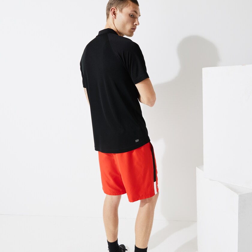 Men's Lacoste Black Shirts SPORT Breathable Run-Resistant Interlock Polo EN9-68676U8