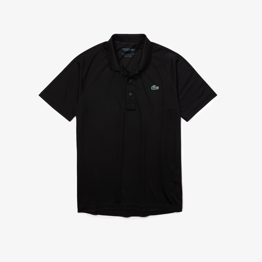 Men's Lacoste Black Shirts SPORT Breathable Run-Resistant Interlock Polo EN9-68676U8