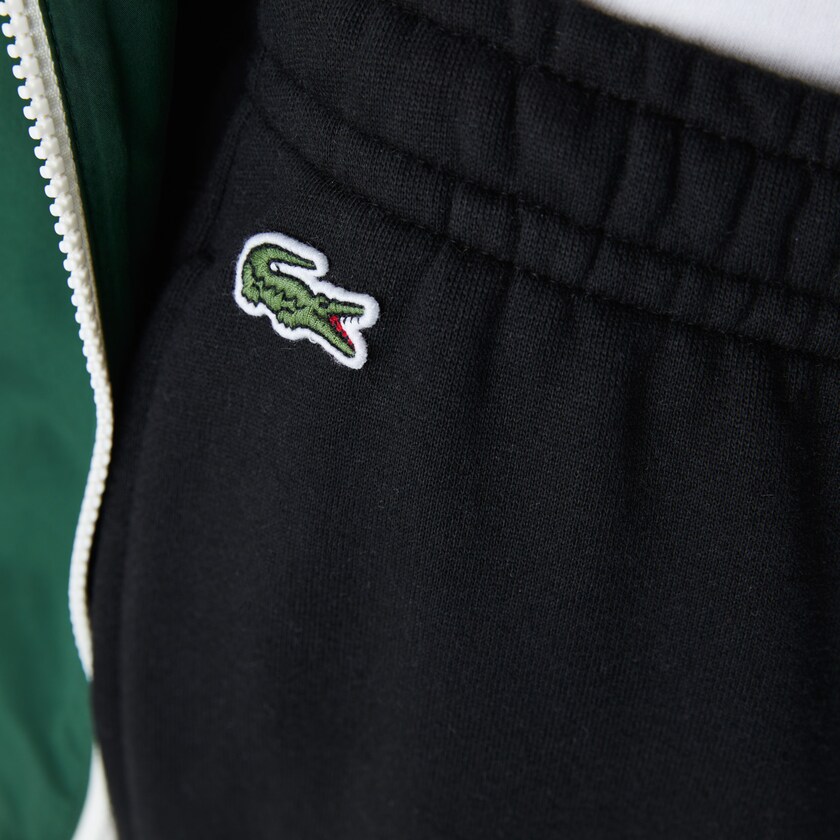 Men's Lacoste Black Pants SPORT Crocodile Print Fleece Jogging RT6-89518K1