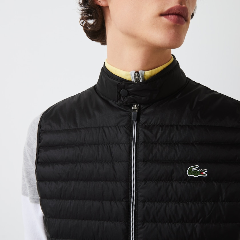 Men's Lacoste Black Golf Vest SPORT Lightweight Water-Resistant Quilted TI2-17081H9