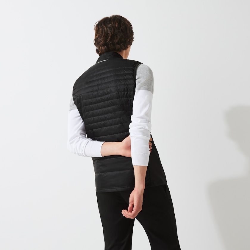 Men's Lacoste Black Golf Vest SPORT Lightweight Water-Resistant Quilted TI2-17081H9