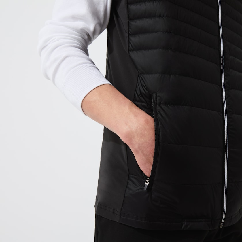 Men's Lacoste Black Golf Vest SPORT Lightweight Water-Resistant Quilted TI2-17081H9