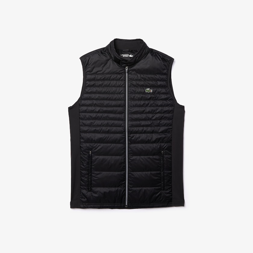 Men's Lacoste Black Golf Vest SPORT Lightweight Water-Resistant Quilted TI2-17081H9
