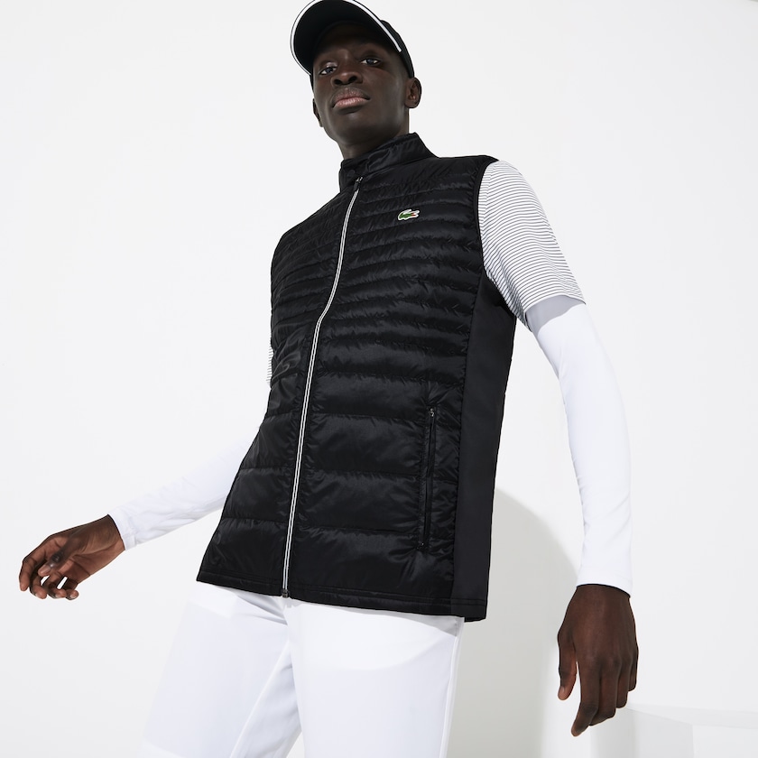 Men's Lacoste Black Golf Vest SPORT Lightweight Water-Resistant Quilted TI2-17081H9