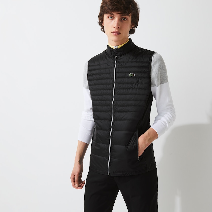 Men's Lacoste Black Golf Vest SPORT Lightweight Water-Resistant Quilted TI2-17081H9