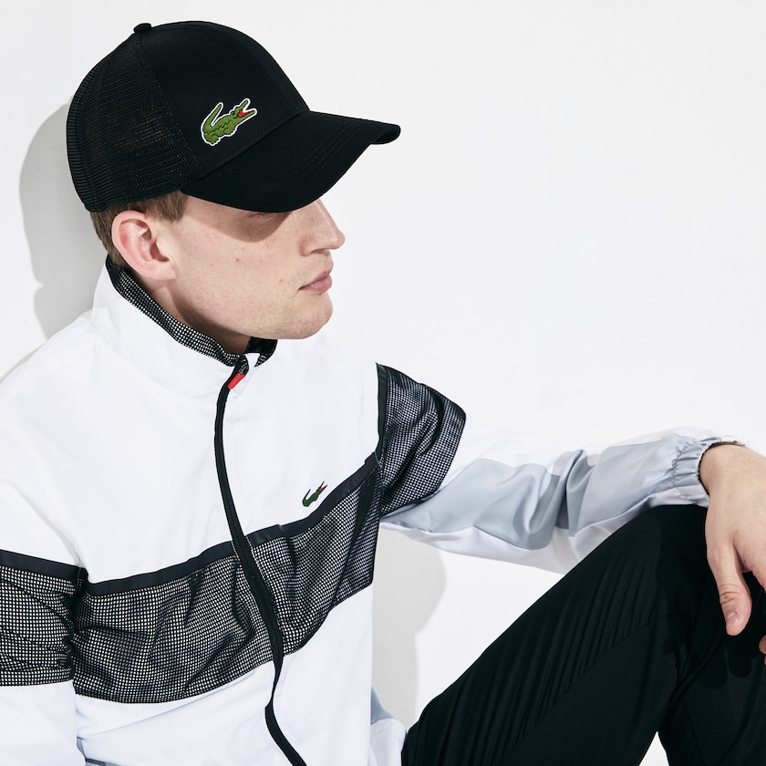 Men's Lacoste Black Caps SPORT Mesh Panel Cotton AF4-19431N6