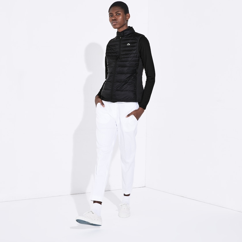 Women's Lacoste Black Golf Vest SPORT Water-Resistant Quilted Technical OJ1-84478U7