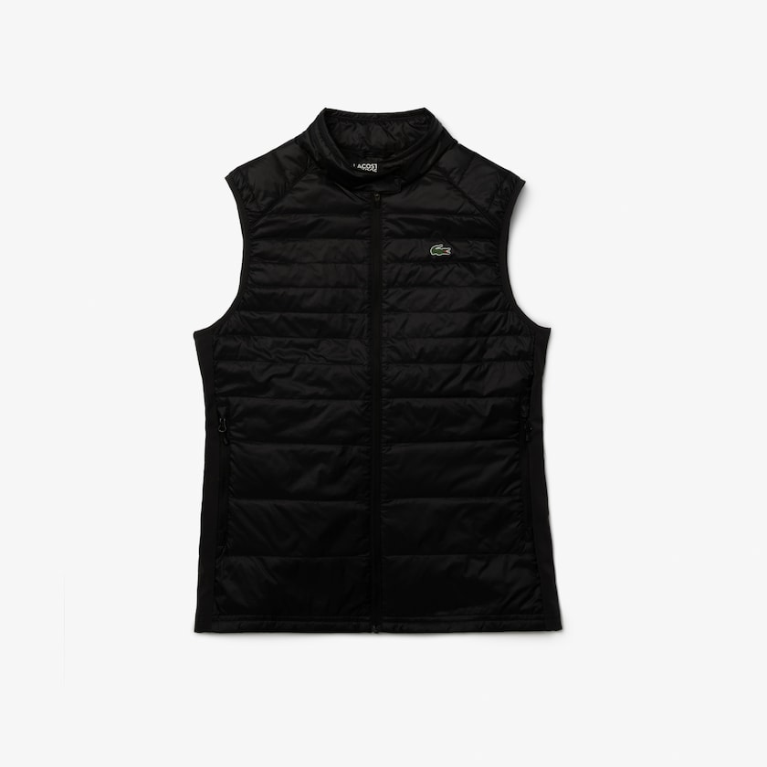 Women's Lacoste Black Golf Vest SPORT Water-Resistant Quilted Technical OJ1-84478U7