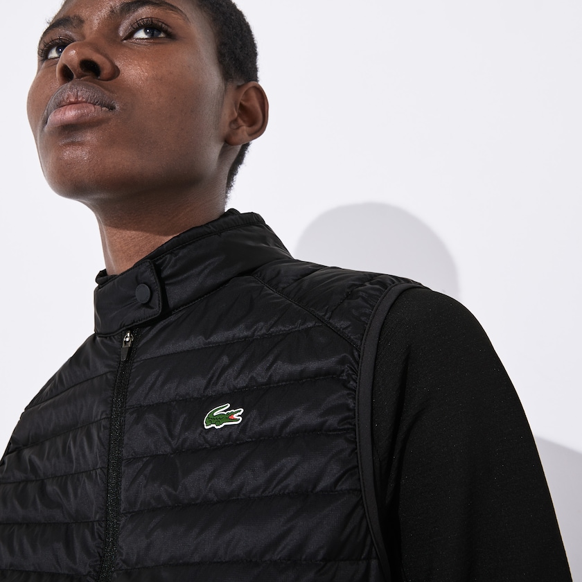 Women's Lacoste Black Golf Vest SPORT Water-Resistant Quilted Technical OJ1-84478U7