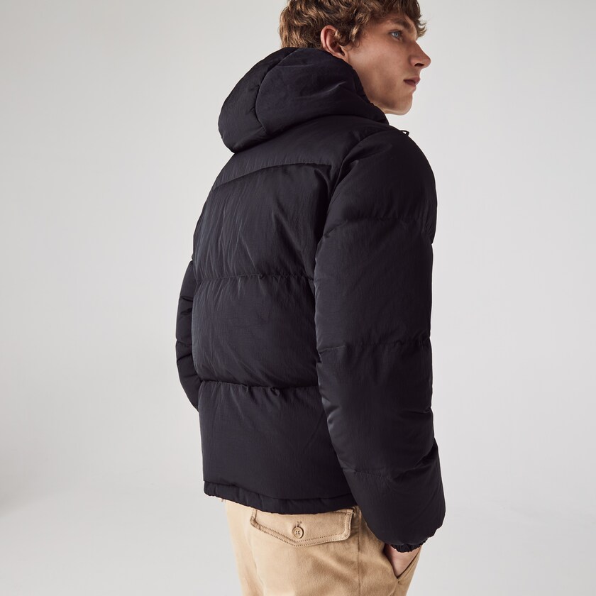 Men's Lacoste Black Coats Short Lightweight Water-Resistant Puffer PZ4-29772O7