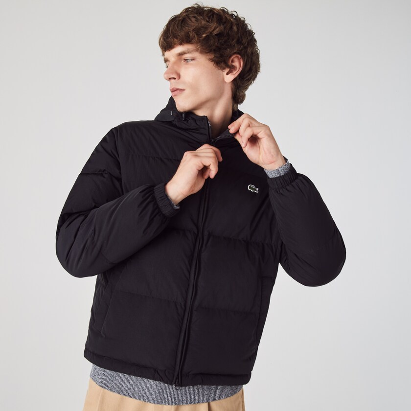 Men's Lacoste Black Coats Short Lightweight Water-Resistant Puffer PZ4-29772O7