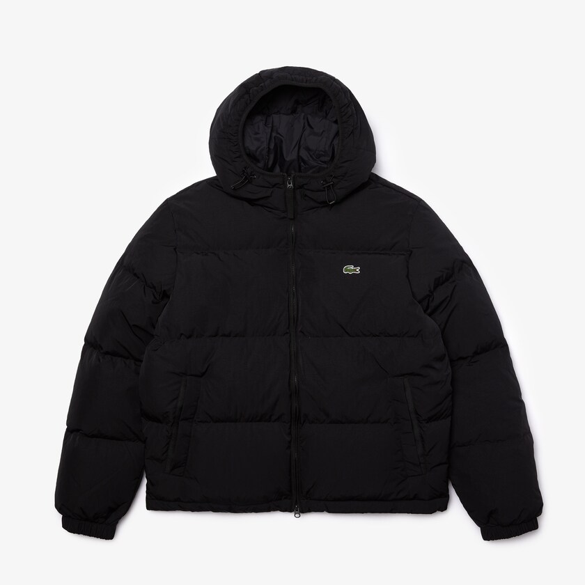 Men's Lacoste Black Coats Short Lightweight Water-Resistant Puffer PZ4-29772O7