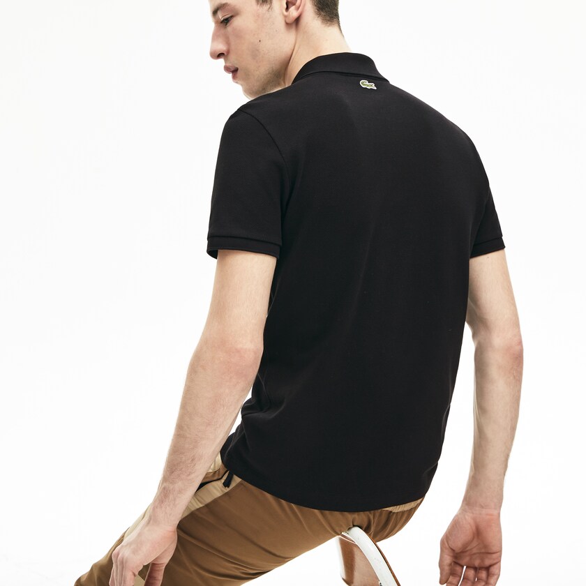 Men's Lacoste Black Polo Shirts Signature Cotton KO4-34503Q3