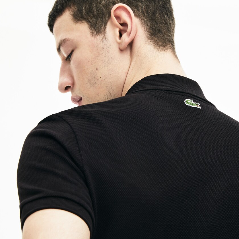 Men's Lacoste Black Polo Shirts Signature Cotton KO4-34503Q3