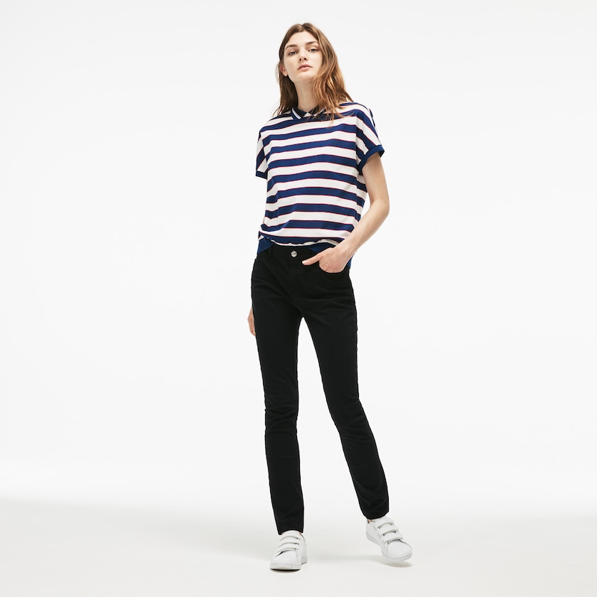 Women's Lacoste Black Jeans Slim Fit Stretch Cotton Denim FT1-79527M4