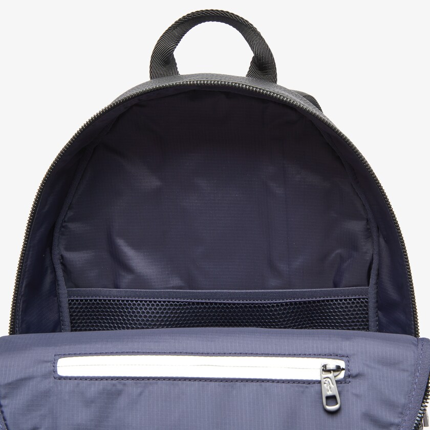 Men's Lacoste Black Backpacks Soft Mate Matte Full-Grain Leather Flat DL4-25422U8