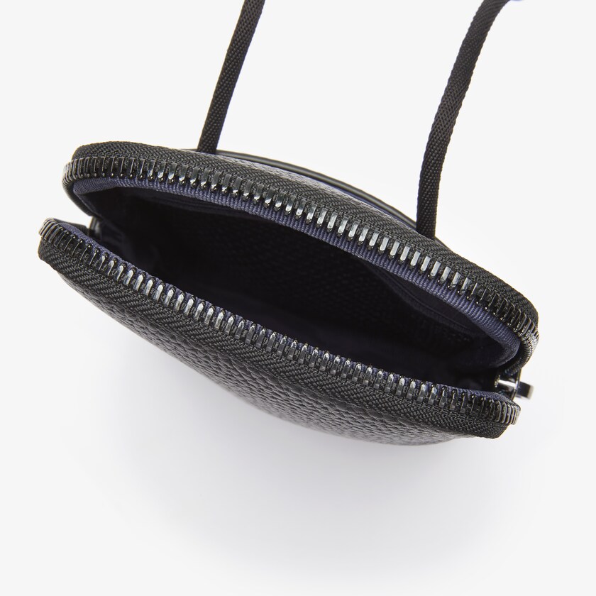 Men's Lacoste Black Wallets Soft Mate Matte Full-Grain Leather Necklace Phone CA7-65566I0