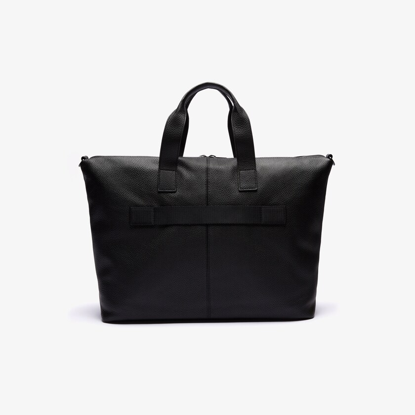 Men's Lacoste Black Bags Soft Matte Detachable-Strap Weekend Bag IX5-76437T9