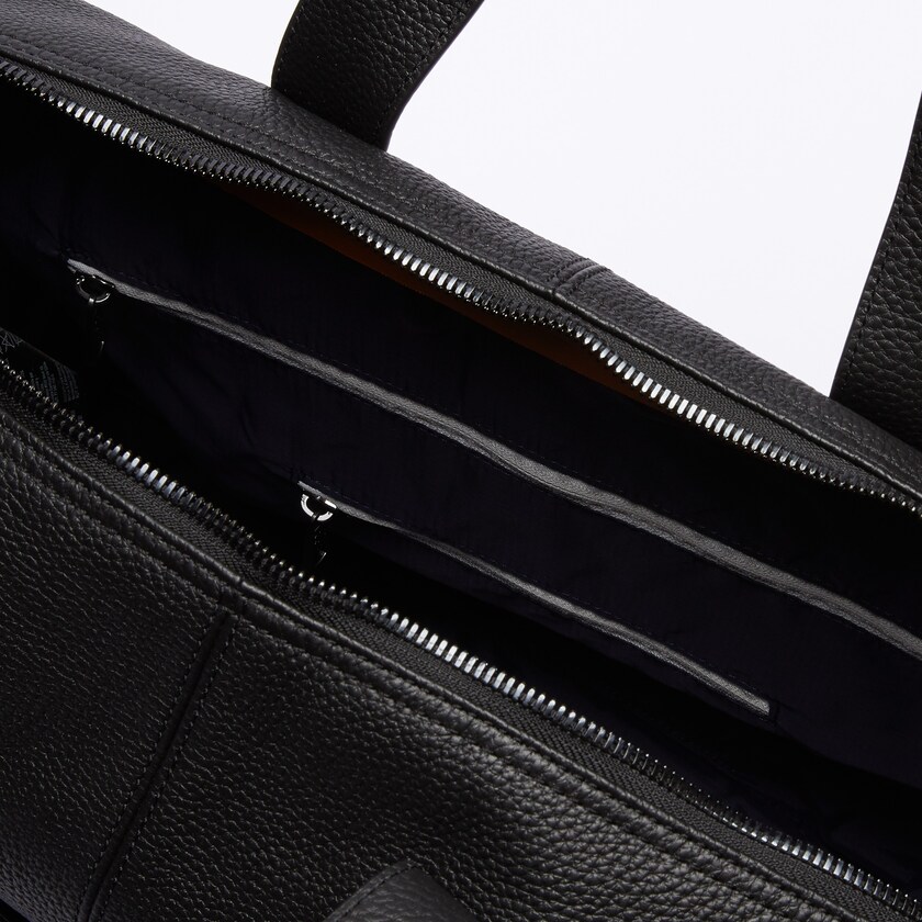 Men's Lacoste Black Bags Soft Matte Detachable-Strap Weekend Bag IX5-76437T9