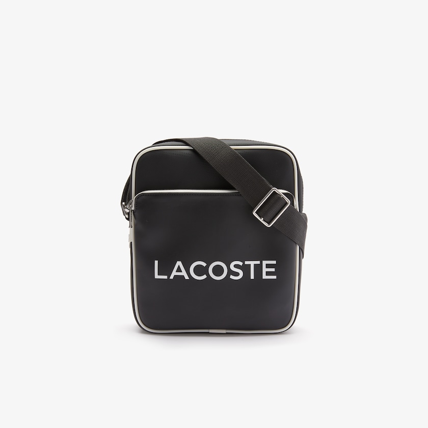 Men's Lacoste Black Bags Ultimum Coated Canvas Crossbody Bag DL3-52025O3