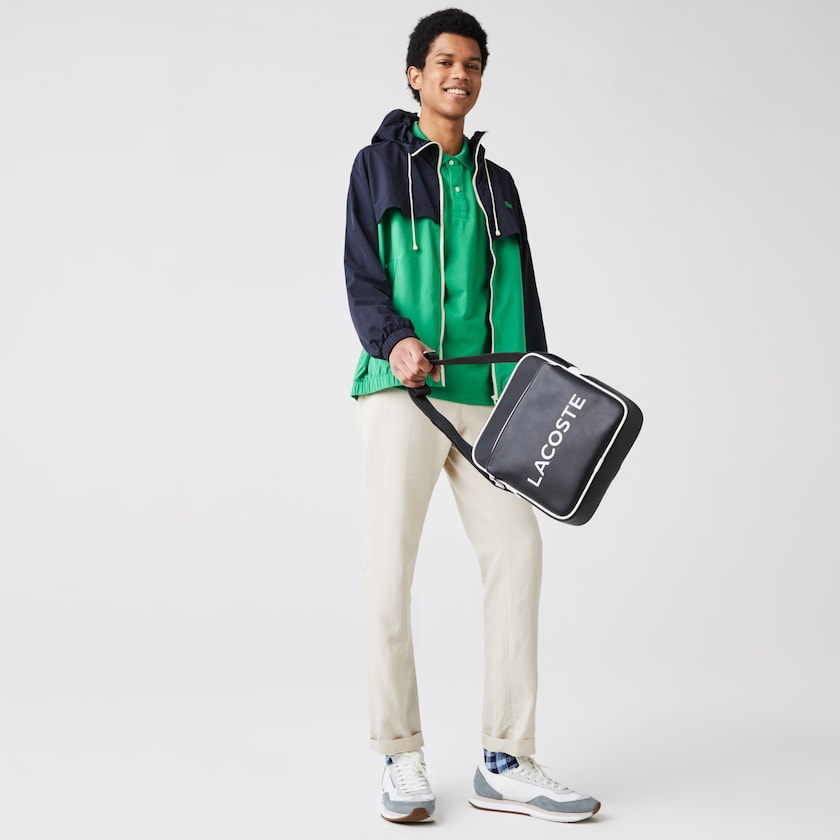 Men's Lacoste Black Bags Ultimum Coated Canvas Crossbody Bag DL3-52025O3