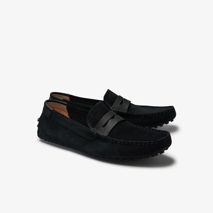 Men's Lacoste Black / Black Loafers Concours Nautic Suede BC5-20692Y8