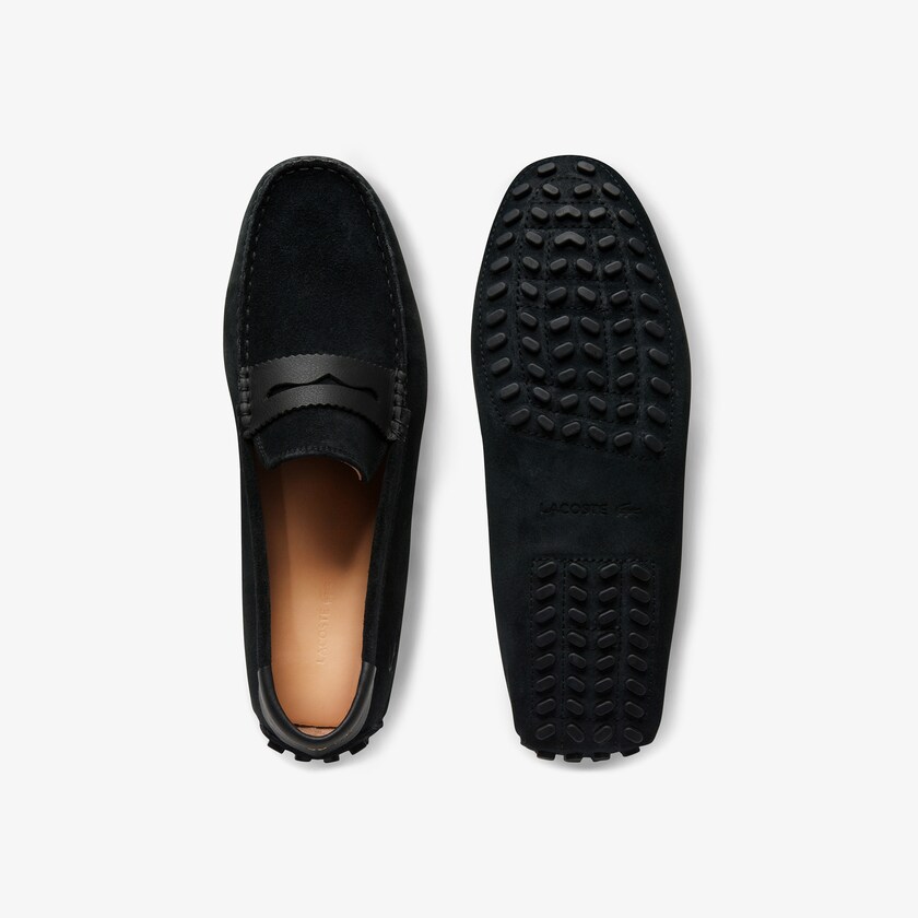 Men's Lacoste Black / Black Loafers Concours Nautic Suede BC5-20692Y8