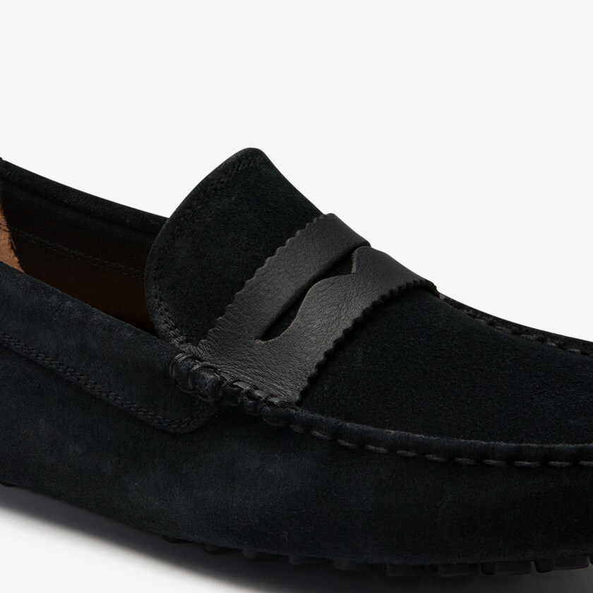 Men's Lacoste Black / Black Loafers Concours Nautic Suede BC5-20692Y8