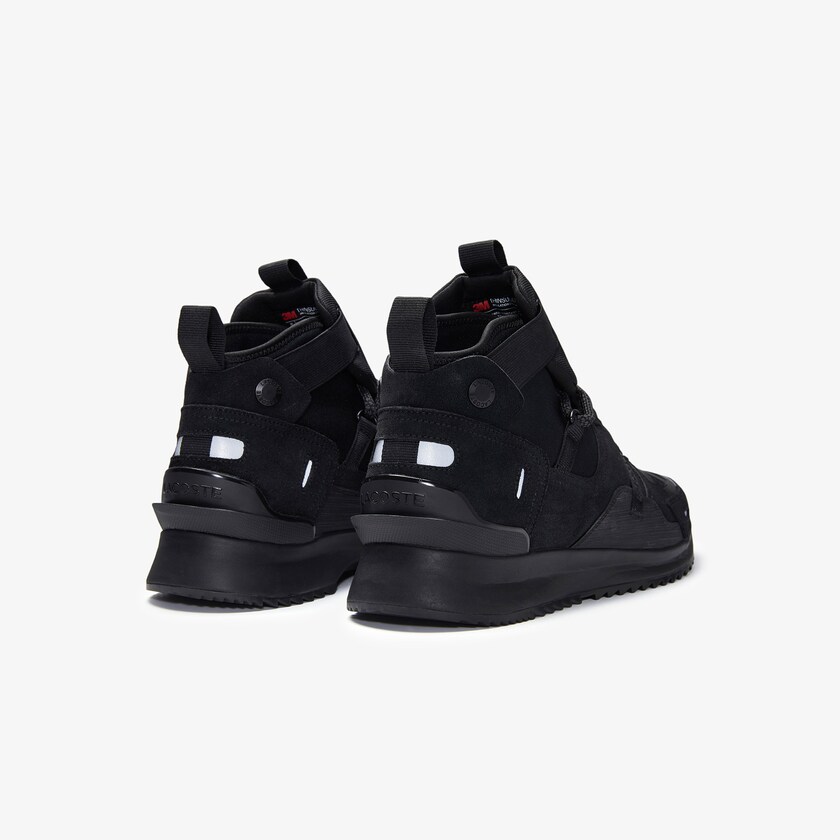 Women's Lacoste Black / Black Sneakers Run Breaker Suede and Textile BU7-57765F1