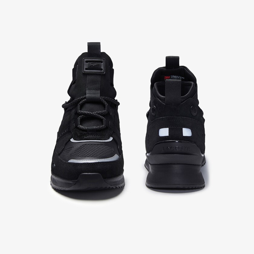 Women's Lacoste Black / Black Sneakers Run Breaker Suede and Textile BU7-57765F1