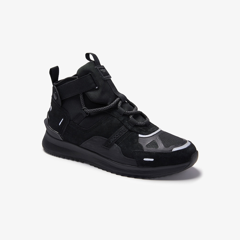 Women's Lacoste Black / Black Sneakers Run Breaker Suede and Textile BU7-57765F1