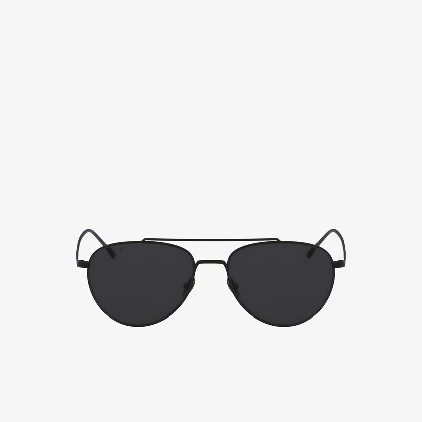 Men's Lacoste Black / Blue Sunglasses Pilot Shape Metal Ultra-Thin HG5-07210S1