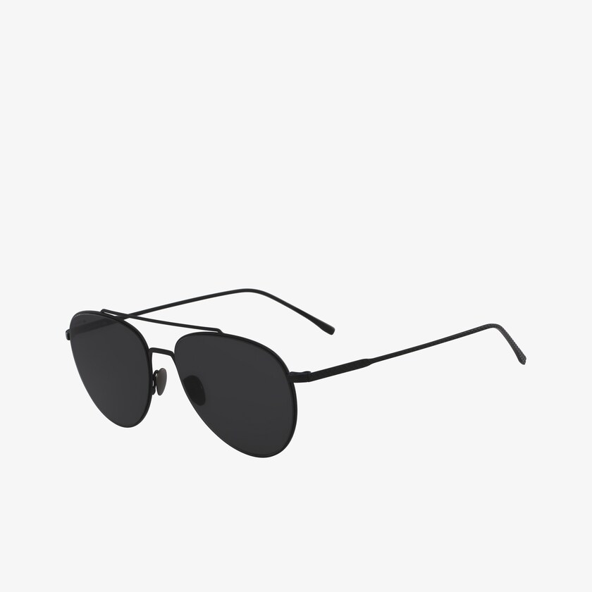 Men's Lacoste Black / Blue Sunglasses Pilot Shape Metal Ultra-Thin HG5-07210S1