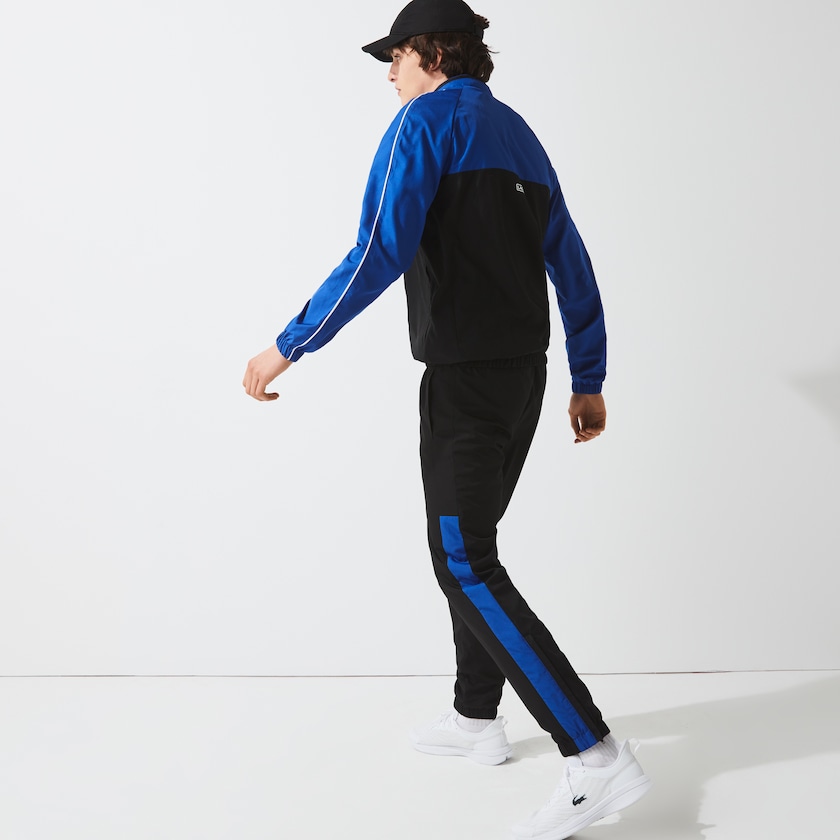Men's Lacoste Black / Blue / White Tracksuits SPORT Two-Tone Tennis DZ5-66156L4