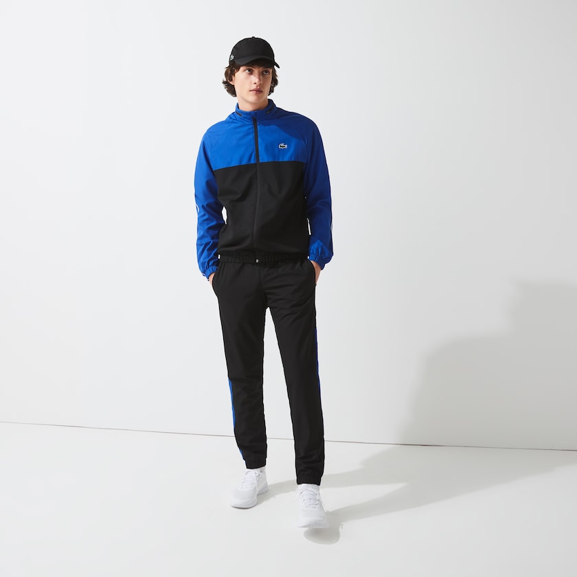 Men's Lacoste Black / Blue / White Tracksuits SPORT Two-Tone Tennis DZ5-66156L4