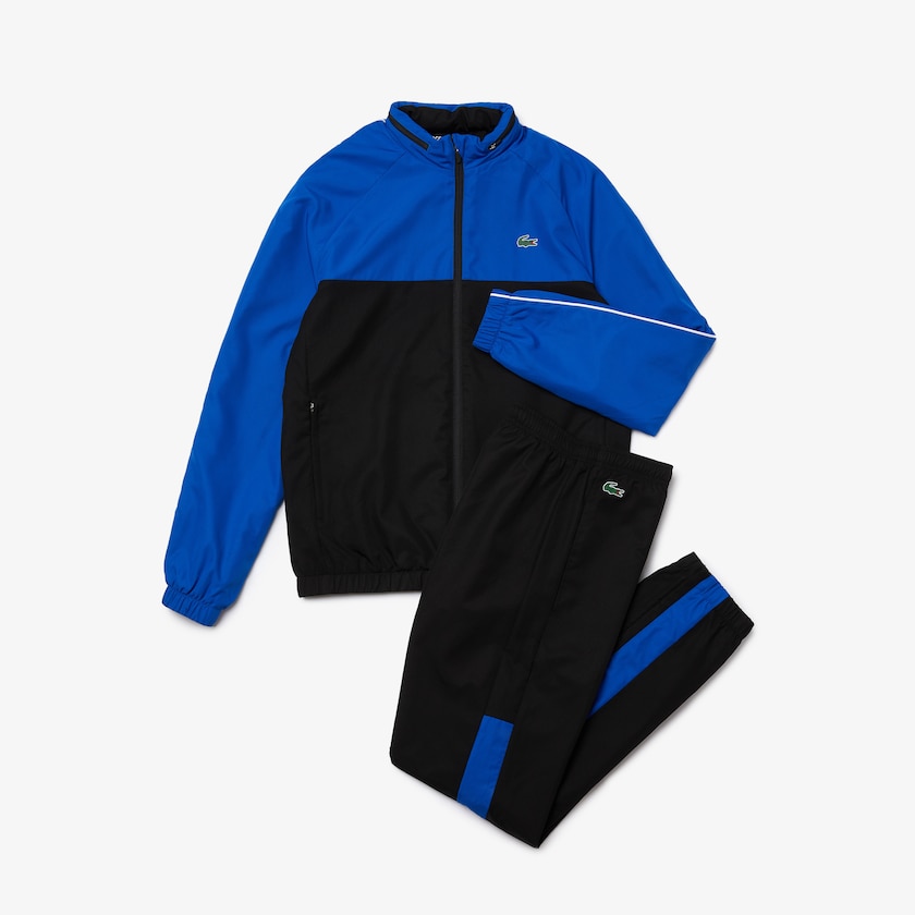 Men's Lacoste Black / Blue / White Tracksuits SPORT Two-Tone Tennis DZ5-66156L4