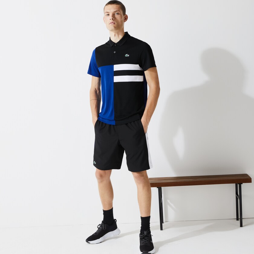 Men's Lacoste Black / Blue / White / Blue Shorts SPORT Two-Ply Colorblock Tennis BS2-91919K0
