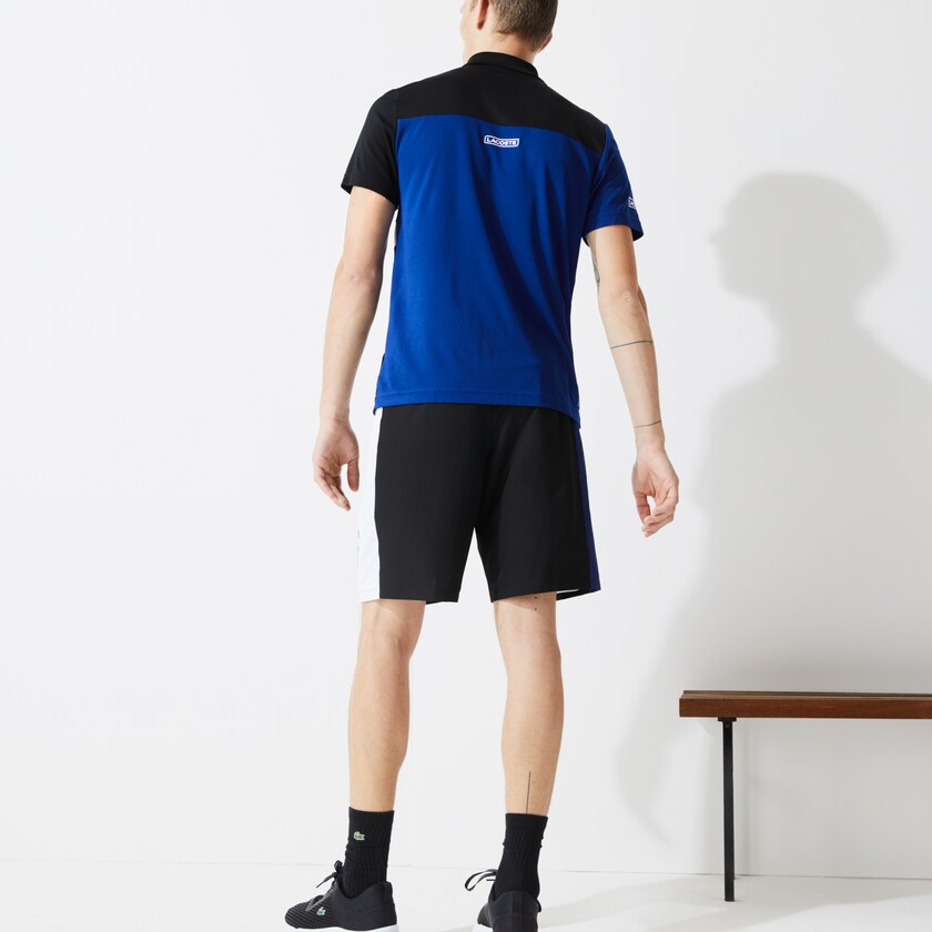 Men's Lacoste Black / Blue / White / Blue Shorts SPORT Two-Ply Colorblock Tennis BS2-91919K0