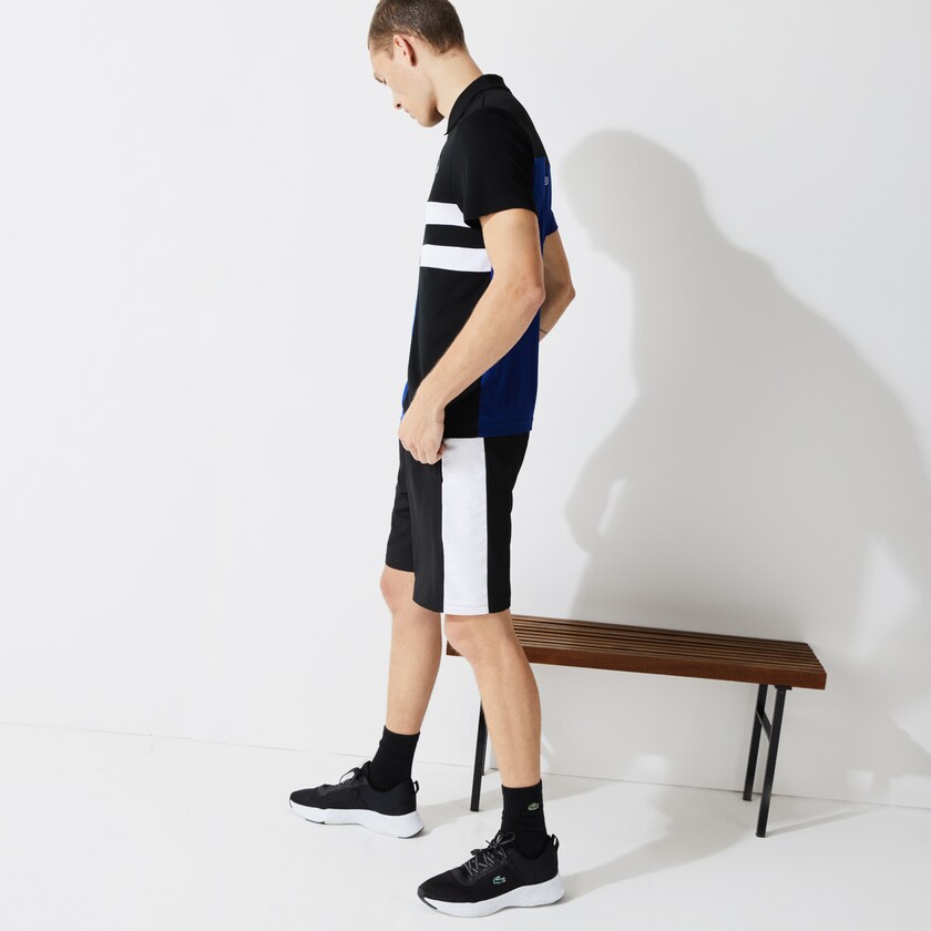 Men's Lacoste Black / Blue / White / Blue Shorts SPORT Two-Ply Colorblock Tennis BS2-91919K0