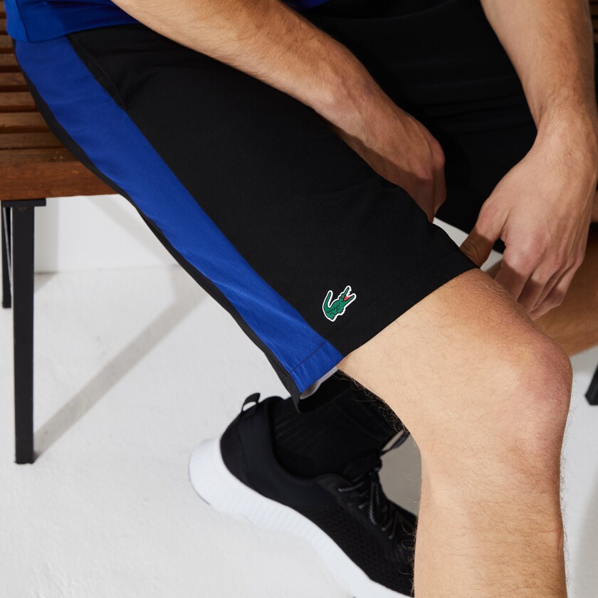 Men's Lacoste Black / Blue / White / Blue Shorts SPORT Two-Ply Colorblock Tennis BS2-91919K0