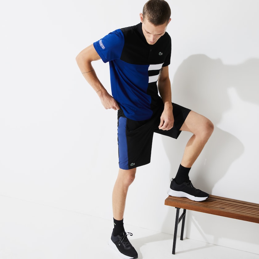 Men's Lacoste Black / Blue / White / Blue Shorts SPORT Two-Ply Colorblock Tennis BS2-91919K0
