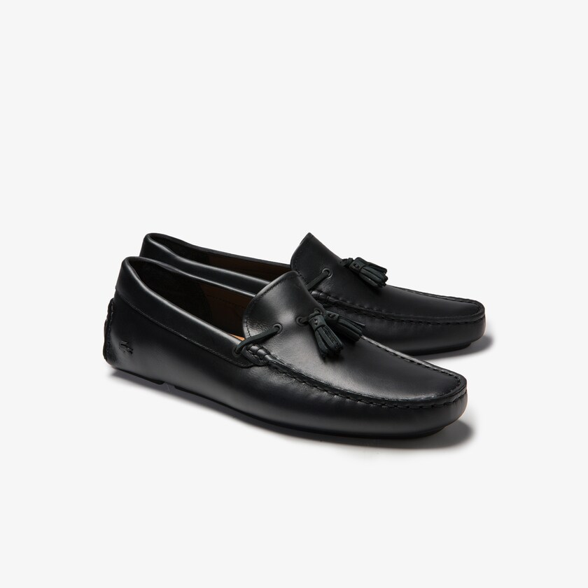 Men's Lacoste Black / Brown Loafers Dress Piloter Tassel YV8-30943Y8