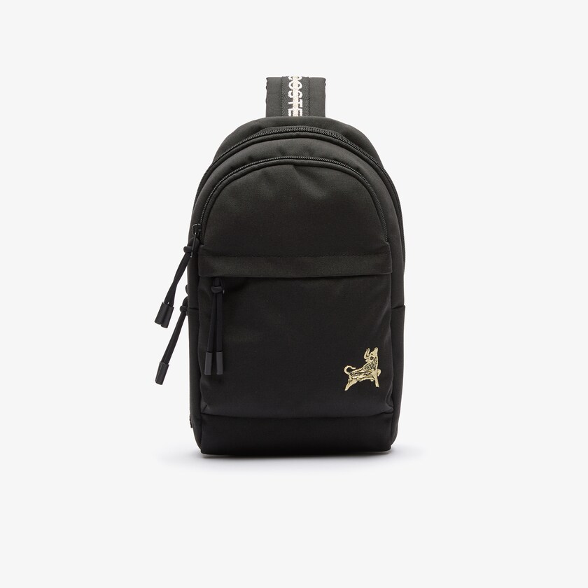 Men's Lacoste Black / Gold Backpacks Pocket JS4-98269D8