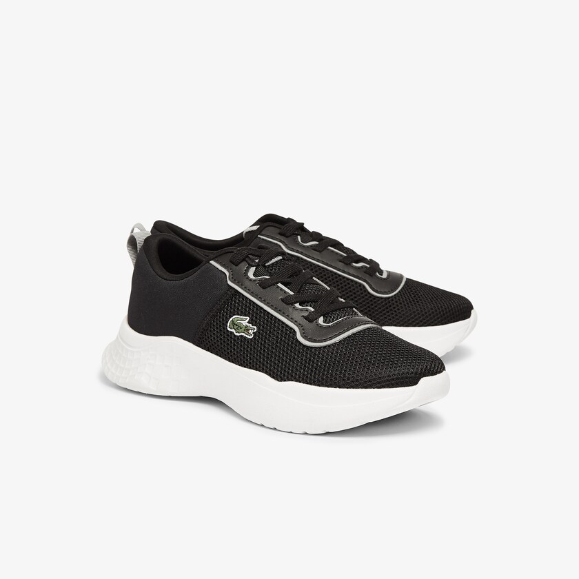 Kids' Lacoste Black / Grey Sneakers Court-Drive Textile Air Mesh KJ3-76867Q6