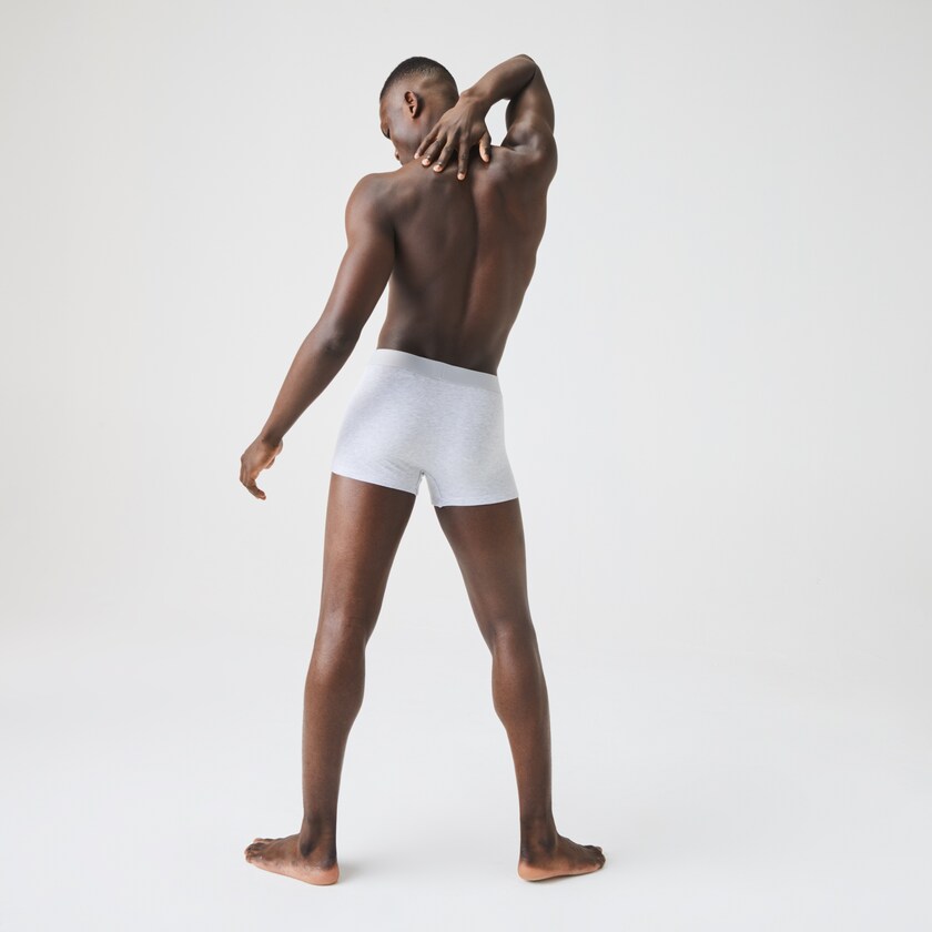 Men's Lacoste Black / Grey Briefs Pack Of 2 Piqué Boxer L.12.12 DQ5-31473F9